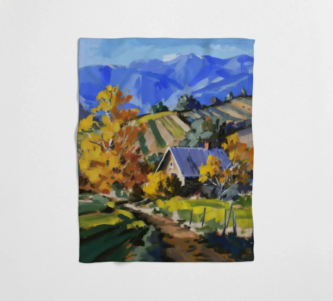 Hillside Autumn Patchwork Fleecedecke von Celestial Harmony