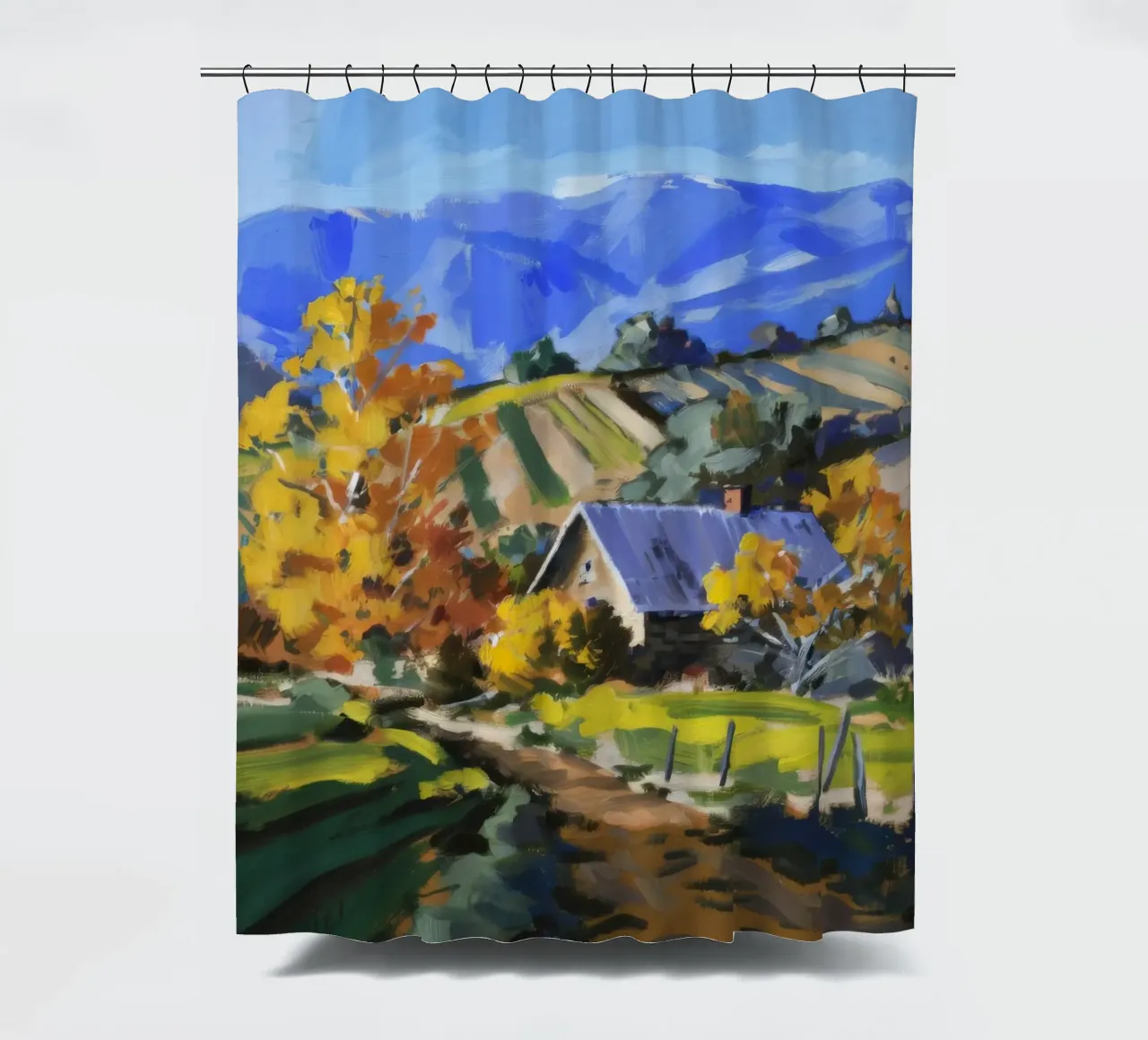 Patchwork d'autunno in collina tenda da doccia da Celestial Harmony