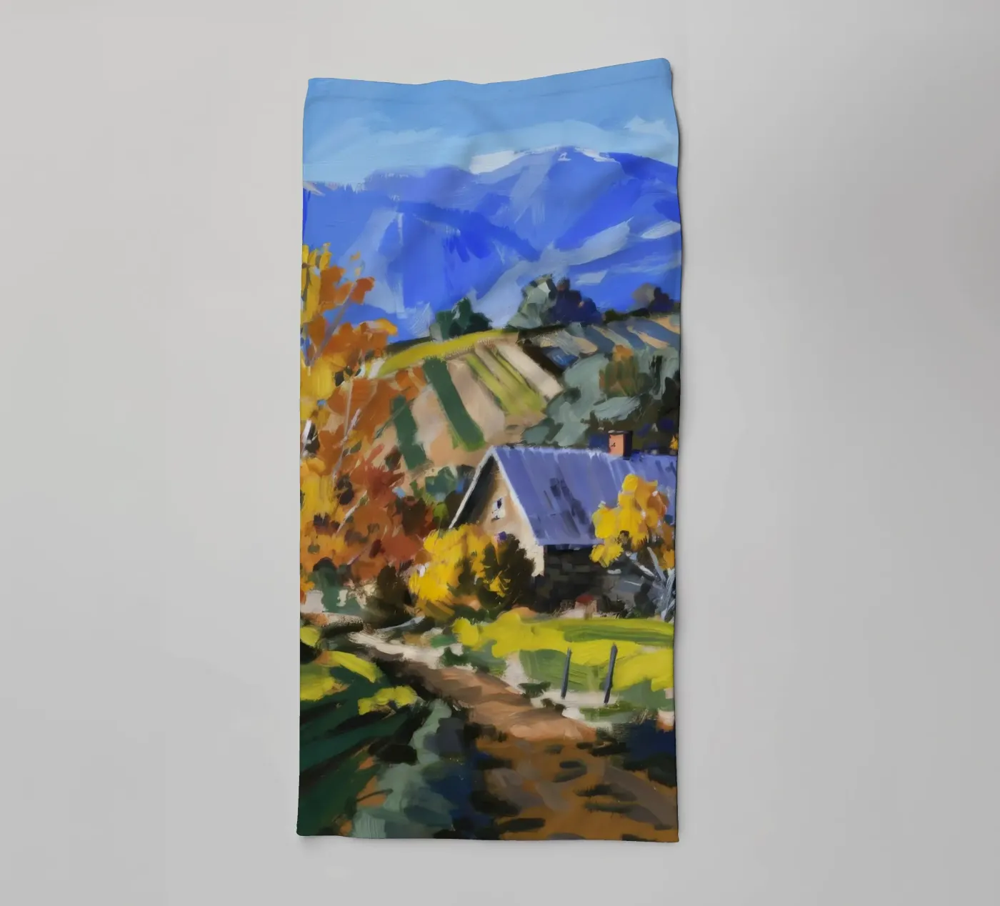 Hillside Autumn Patchwork towel by Celestial Harmony