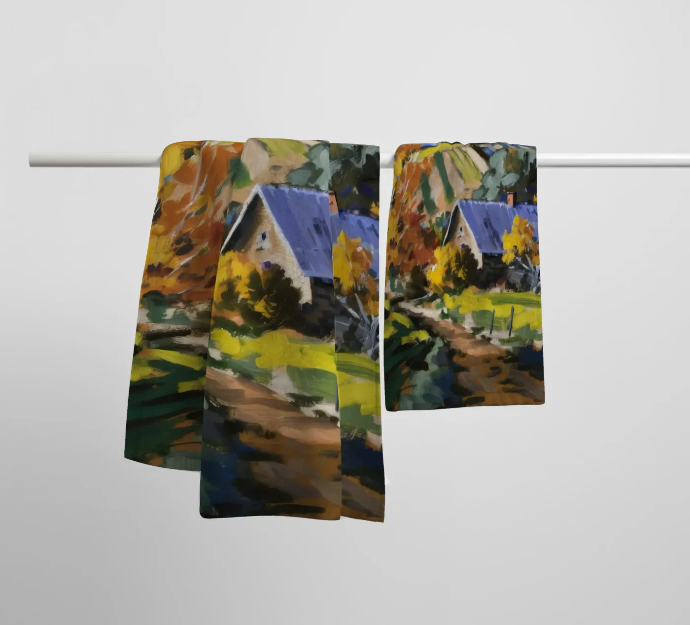 Hillside Autumn Patchwork towel by Celestial Harmony