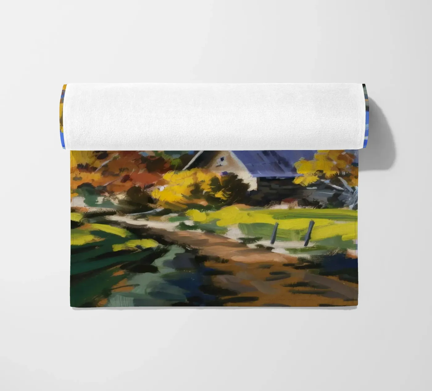 Hillside Autumn Patchwork Strandtuch von Celestial Harmony