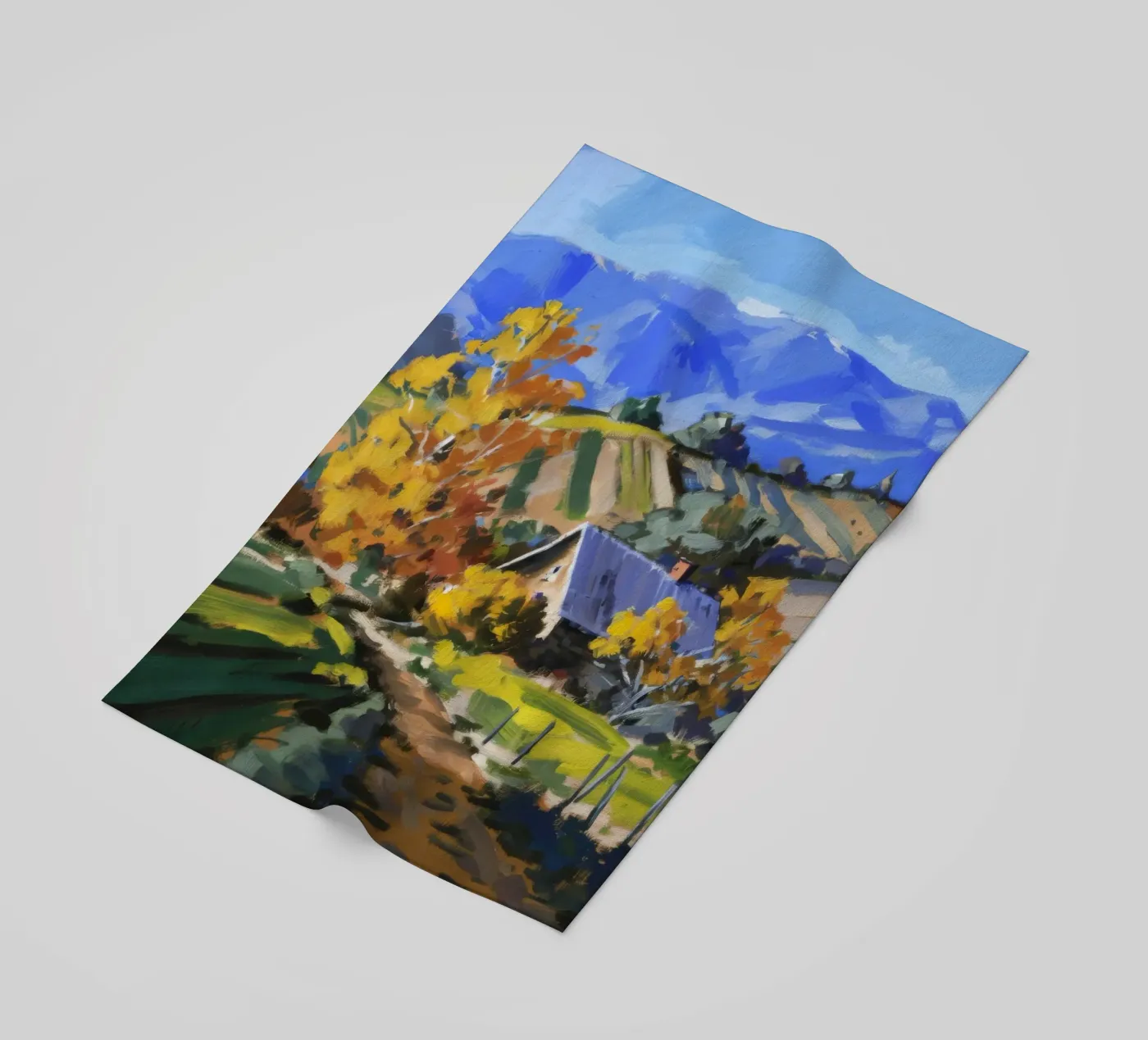 Hillside Autumn Patchwork Strandtuch von Celestial Harmony