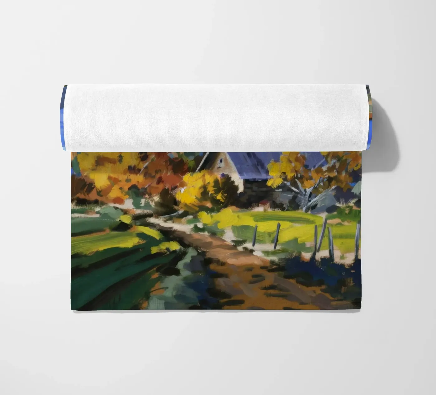 Hillside Autumn Patchwork Strandtuch von Celestial Harmony