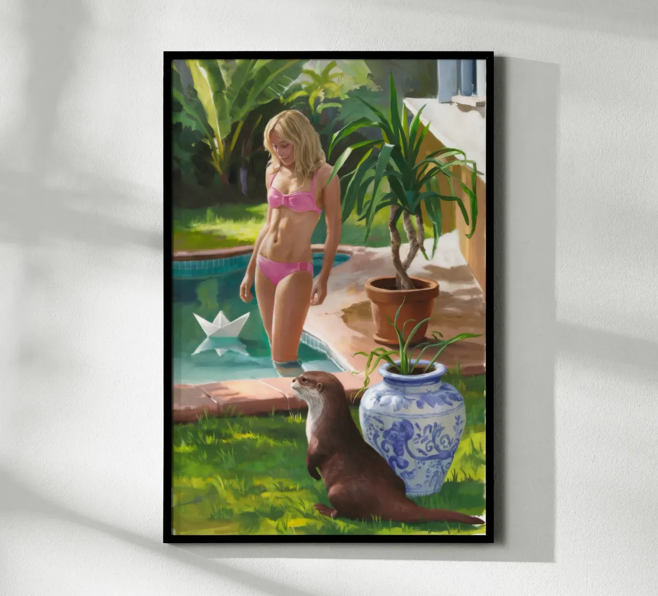 Giardino fiorito di fucsia poster con telaio in plastica da Infinite Chroma