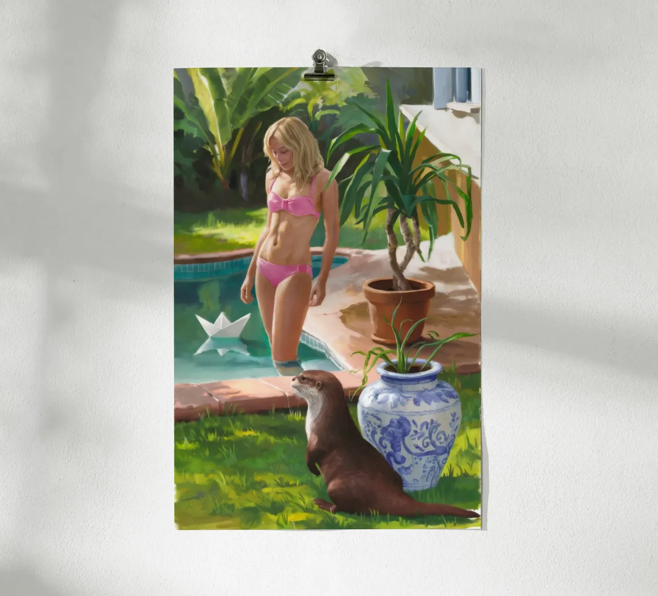 Giardino fiorito di fucsia poster con telaio in plastica da Infinite Chroma
