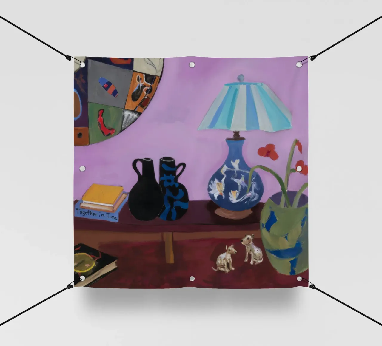 Menagerie di lampade color malva telo in pvc da Opal Strokes