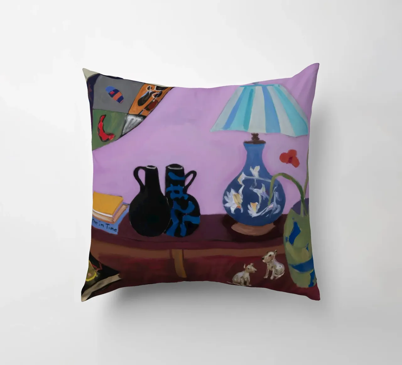 Menagerie di lampade color malva cuscino da Opal Strokes