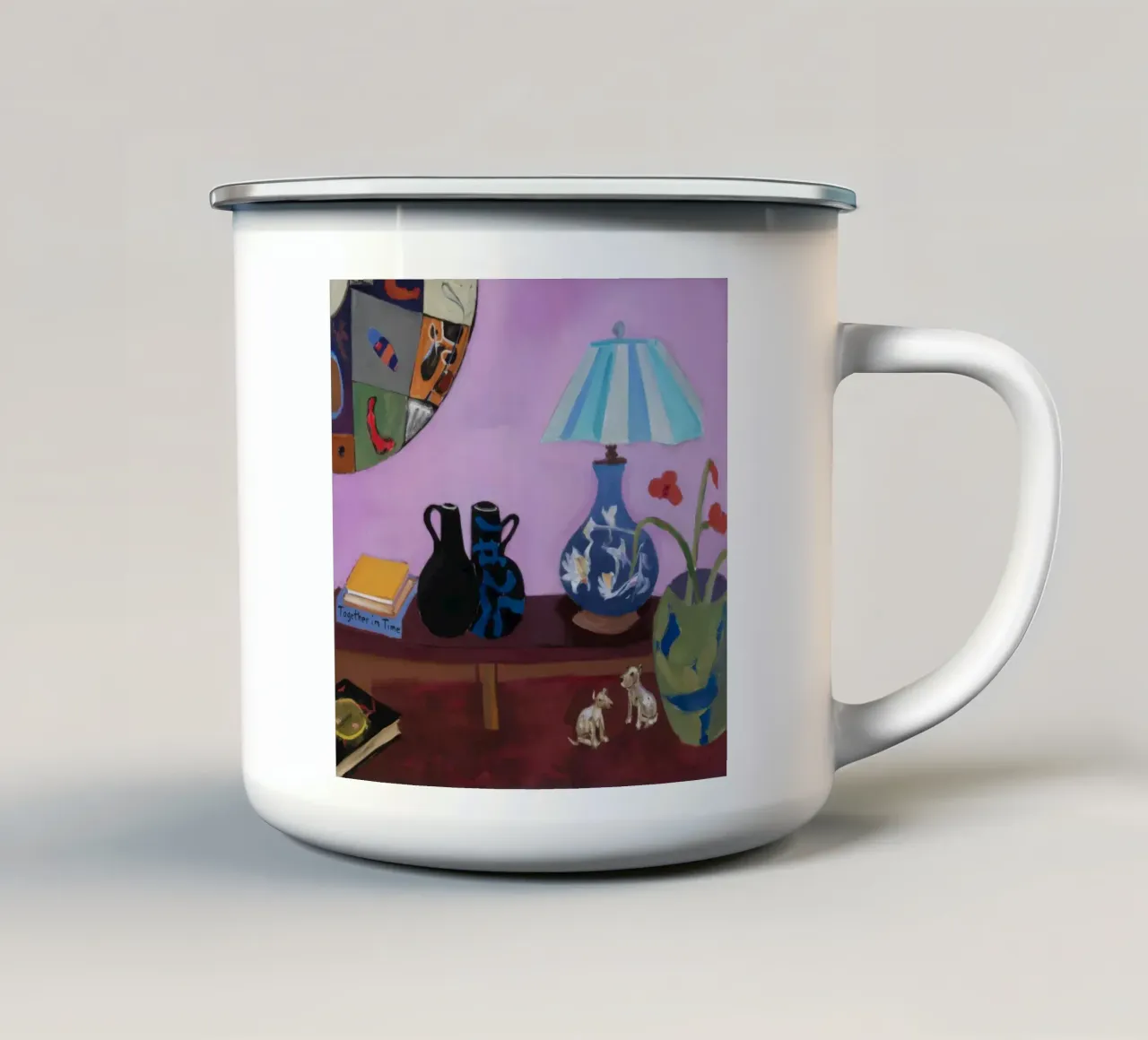 Menagerie di lampade color malva tazza in smalto da Opal Strokes