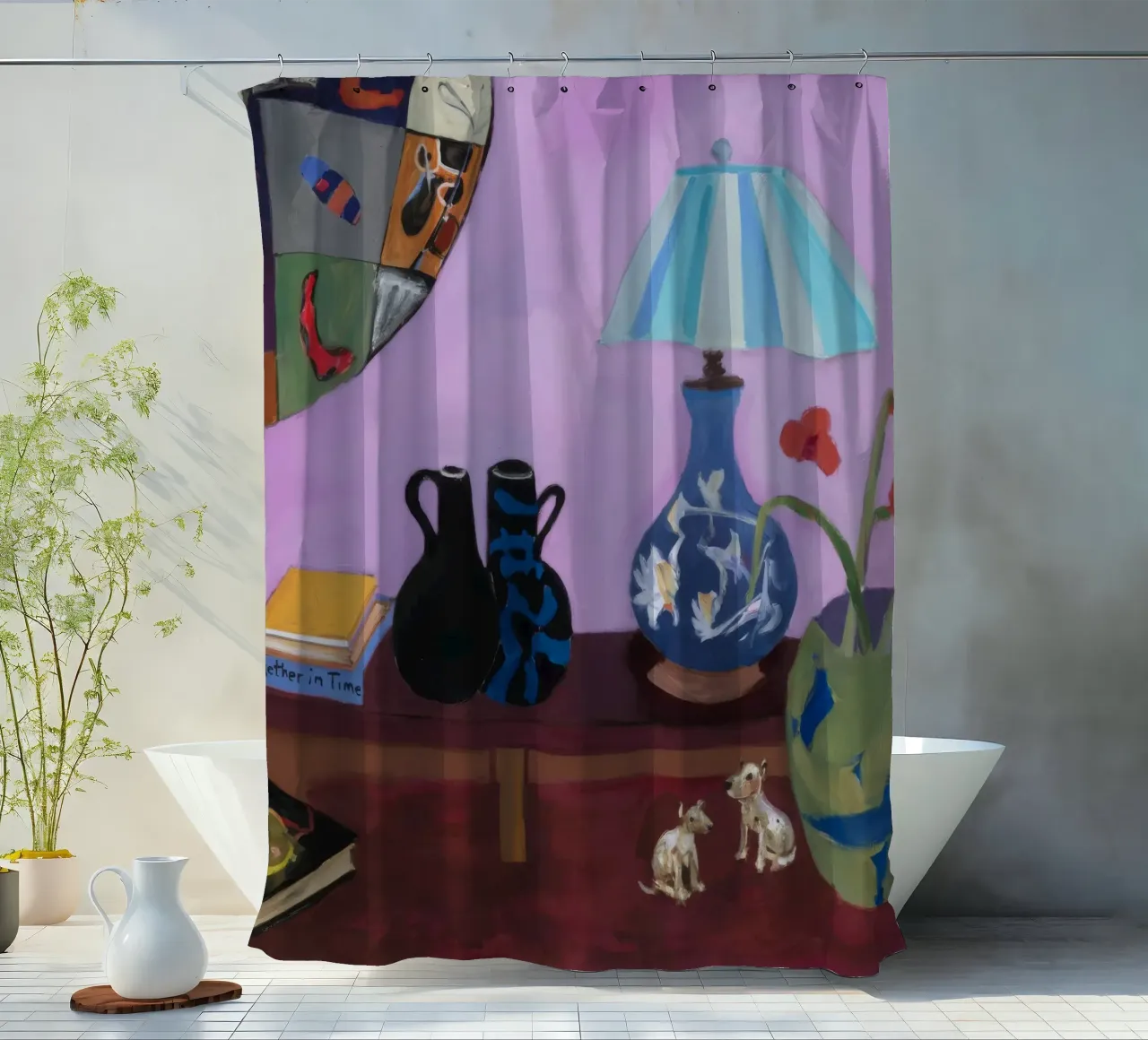 Menagerie di lampade color malva tenda da doccia da Opal Strokes