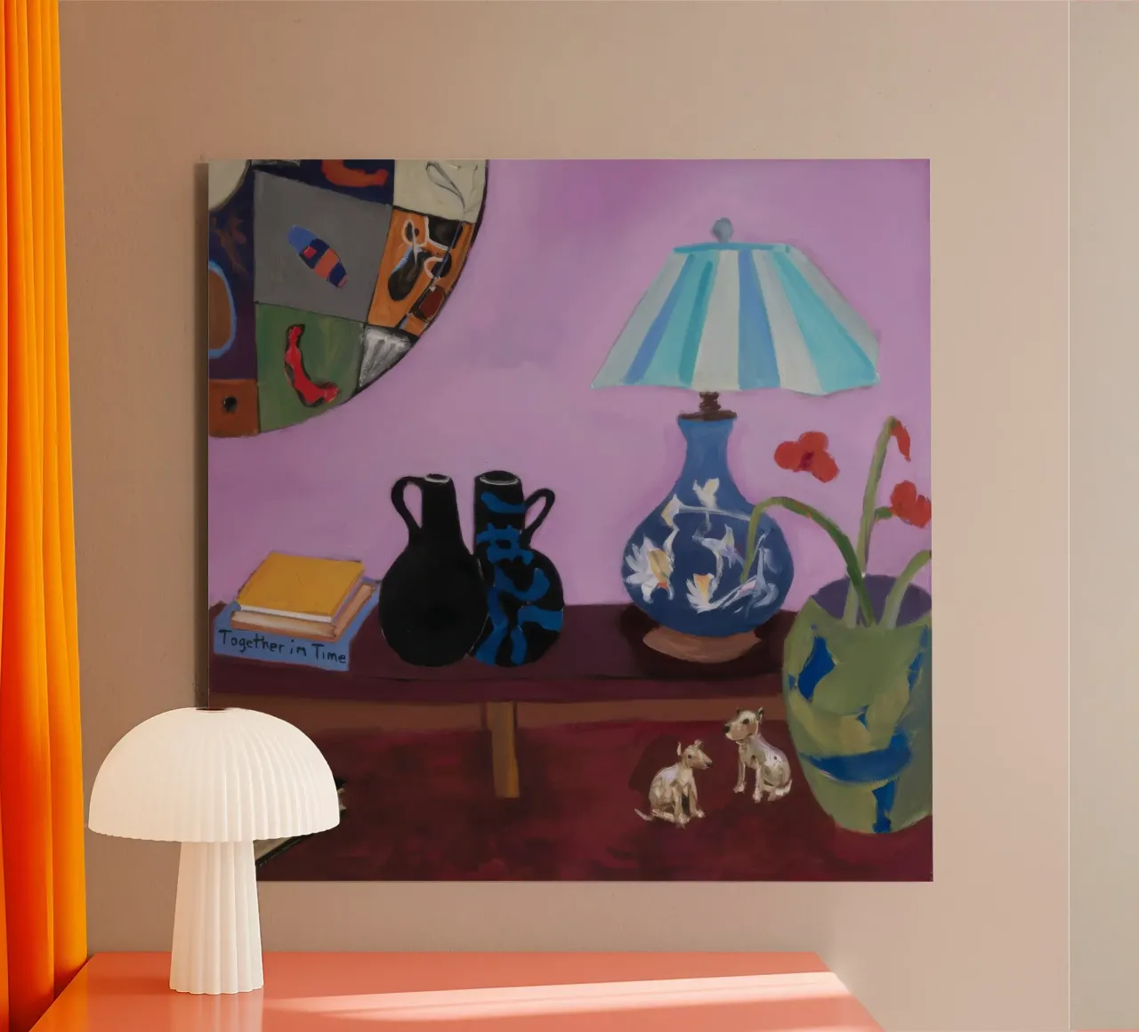 Menagerie di lampade color malva alluminio dibond da Opal Strokes