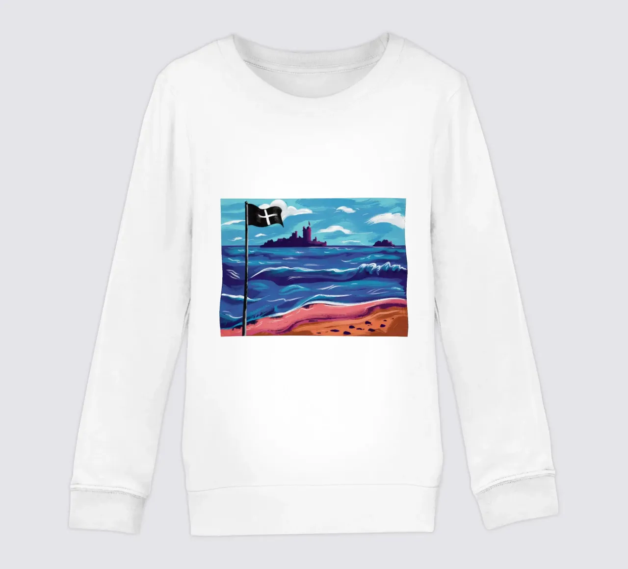 Bandiera nera sulla spiaggia felpa bambino da Silk Palette
