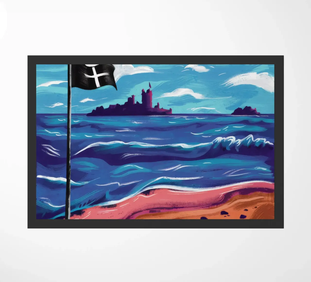 Bandiera nera sulla spiaggia zerbino da Silk Palette