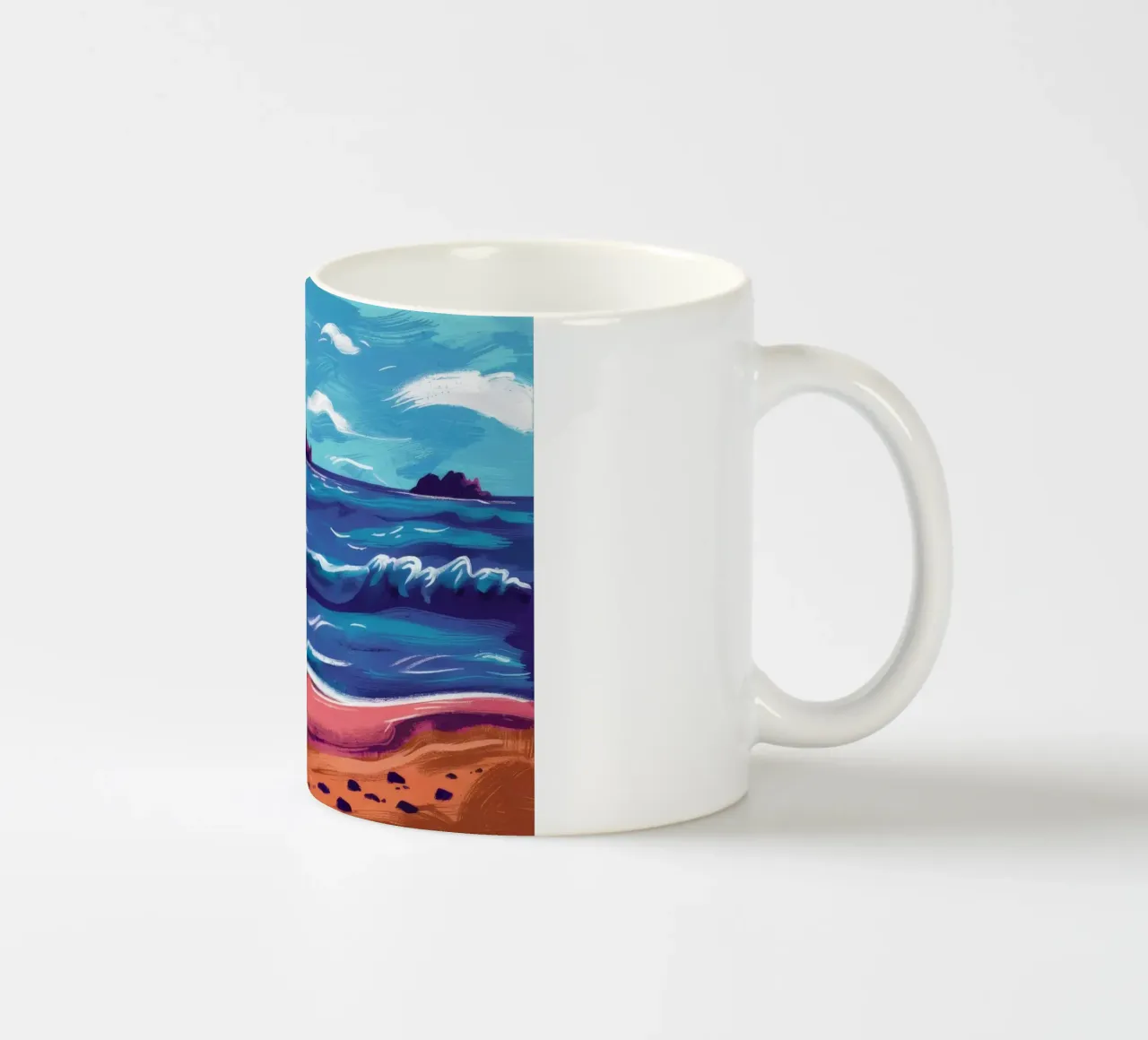 Bandiera nera sulla spiaggia tazza in ceramica da Silk Palette