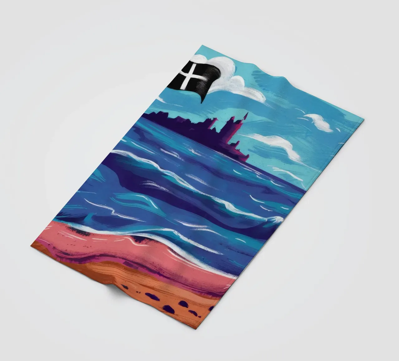 Bandiera nera sulla spiaggia coperta in pile da Silk Palette