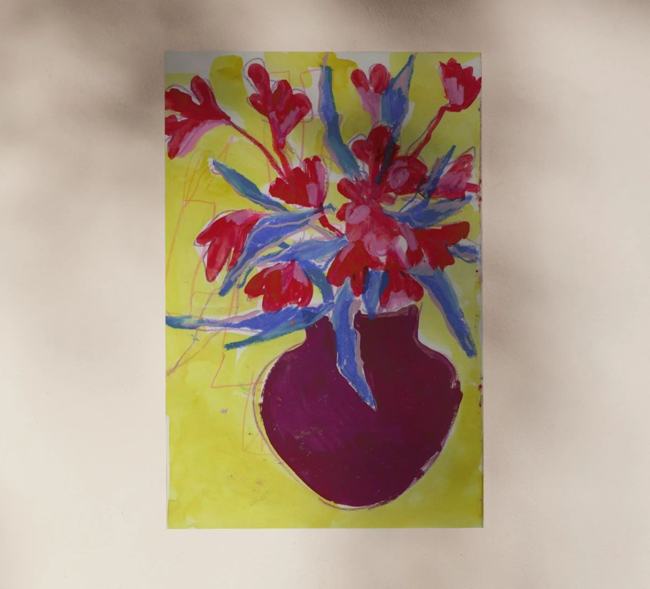 First Half Yellow Sketchbook Page pellicola backlit da Sonia Brittain