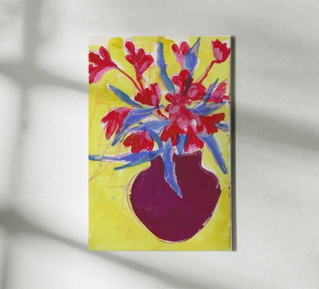 First Half Yellow Sketchbook Page tela con Cornice a cassetta da Sonia Brittain