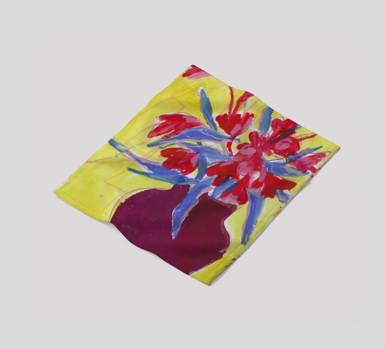 First Half Yellow Sketchbook Page coperta in pile da Sonia Brittain