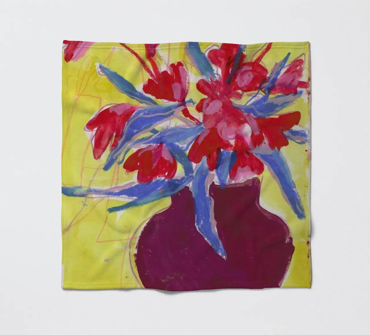 First Half Yellow Sketchbook Page coperta in pile da Sonia Brittain