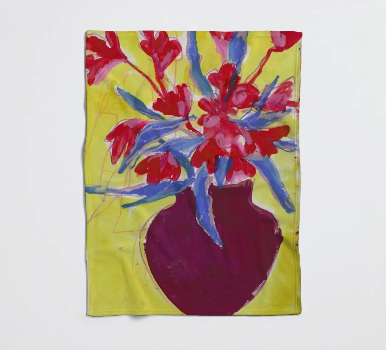 First Half Yellow Sketchbook Page coperta in pile da Sonia Brittain