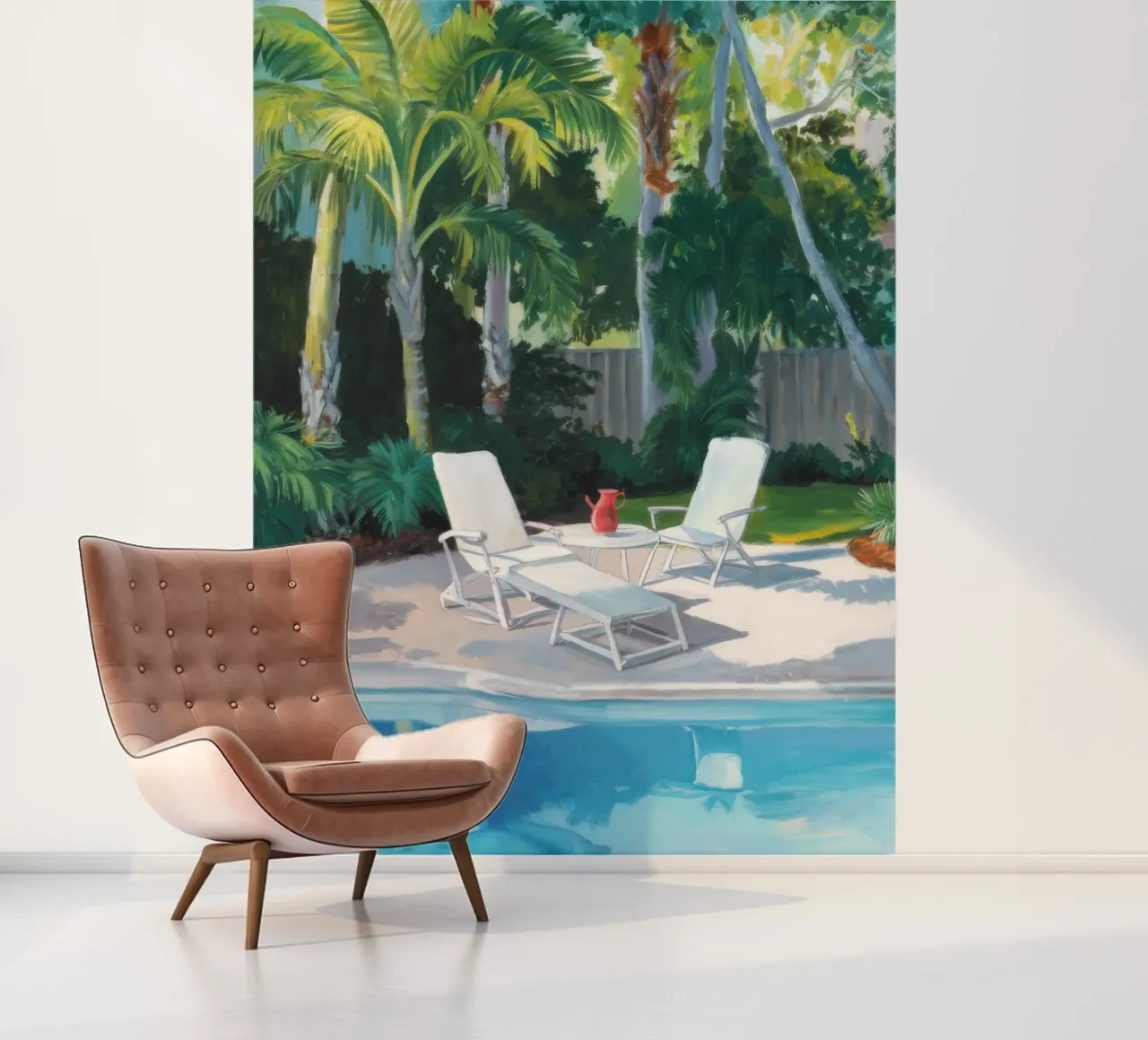 Sunlit Palm Oasis photo wallpaper by Infinite Chroma