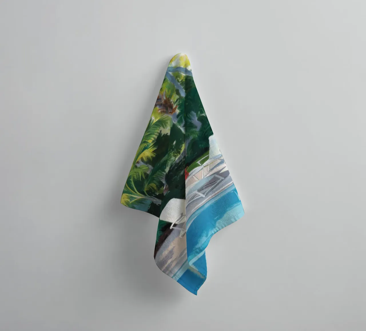 Oasi di palme illuminata dal sole asciugamano da bagno da Infinite Chroma