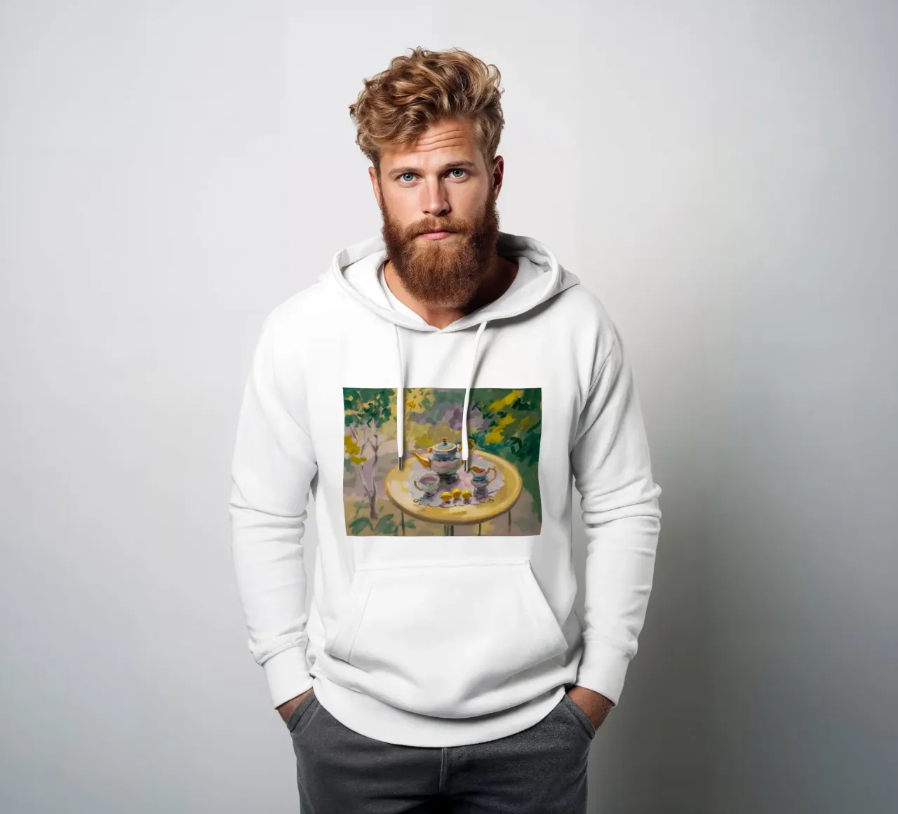 Gilded Tea Repast hoodie by Radiance Landscape