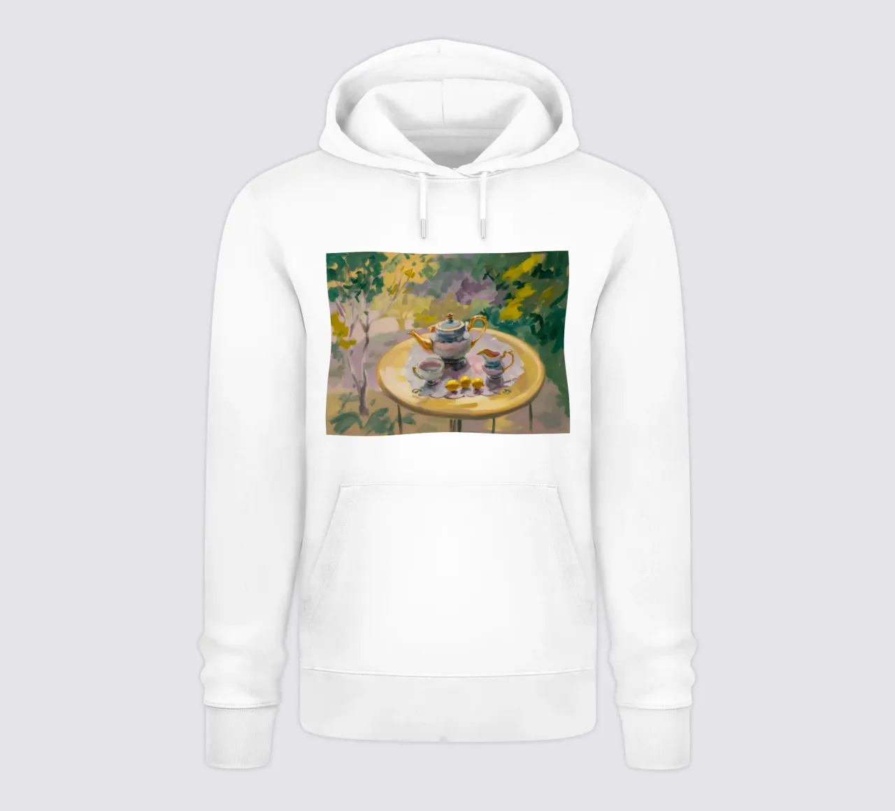 Gilded Tea Repast hoodie by Radiance Landscape