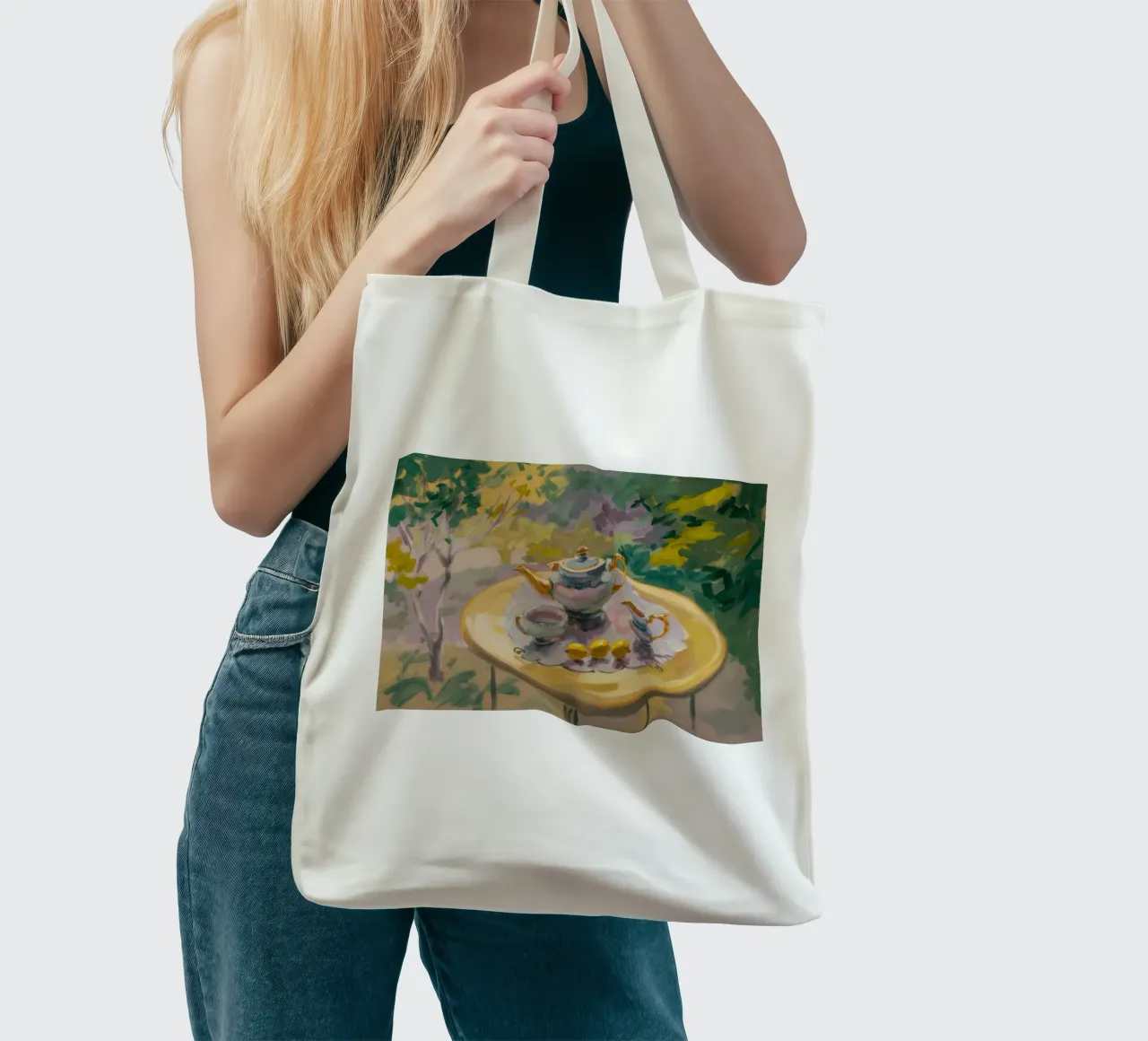 Gilded Tea Repast tote bag by Radiance Landscape