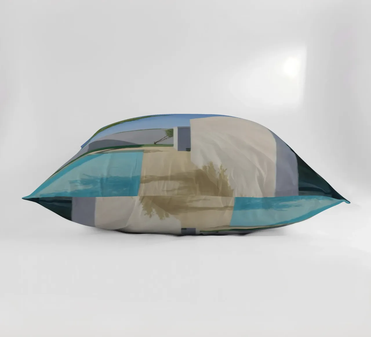 Azure Wall Stillness decorative cushion by Infinite Chroma