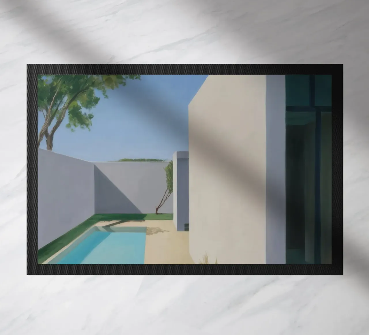 Azure Wall Stillness doormat by Infinite Chroma