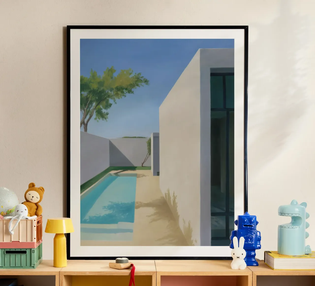 Azure Wall Stillness poster by Infinite Chroma