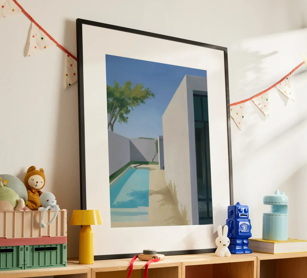 Azure Wall Stillness poster by Infinite Chroma