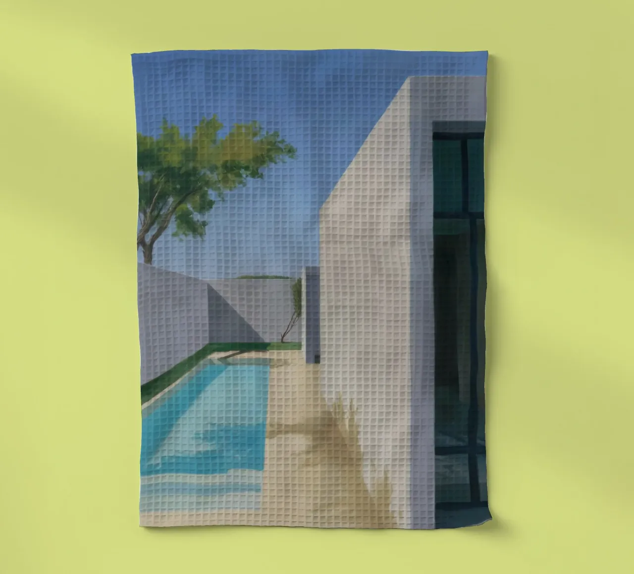 Azure Wall Stillness tea towel by Infinite Chroma
