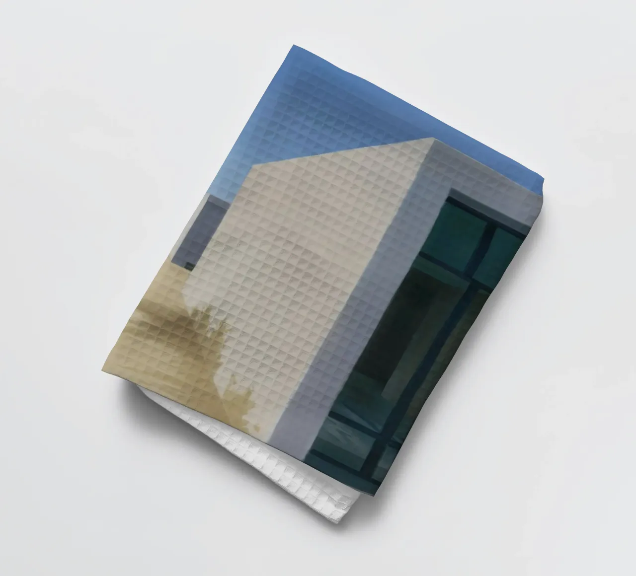 Azure Wall Stillness tea towel by Infinite Chroma