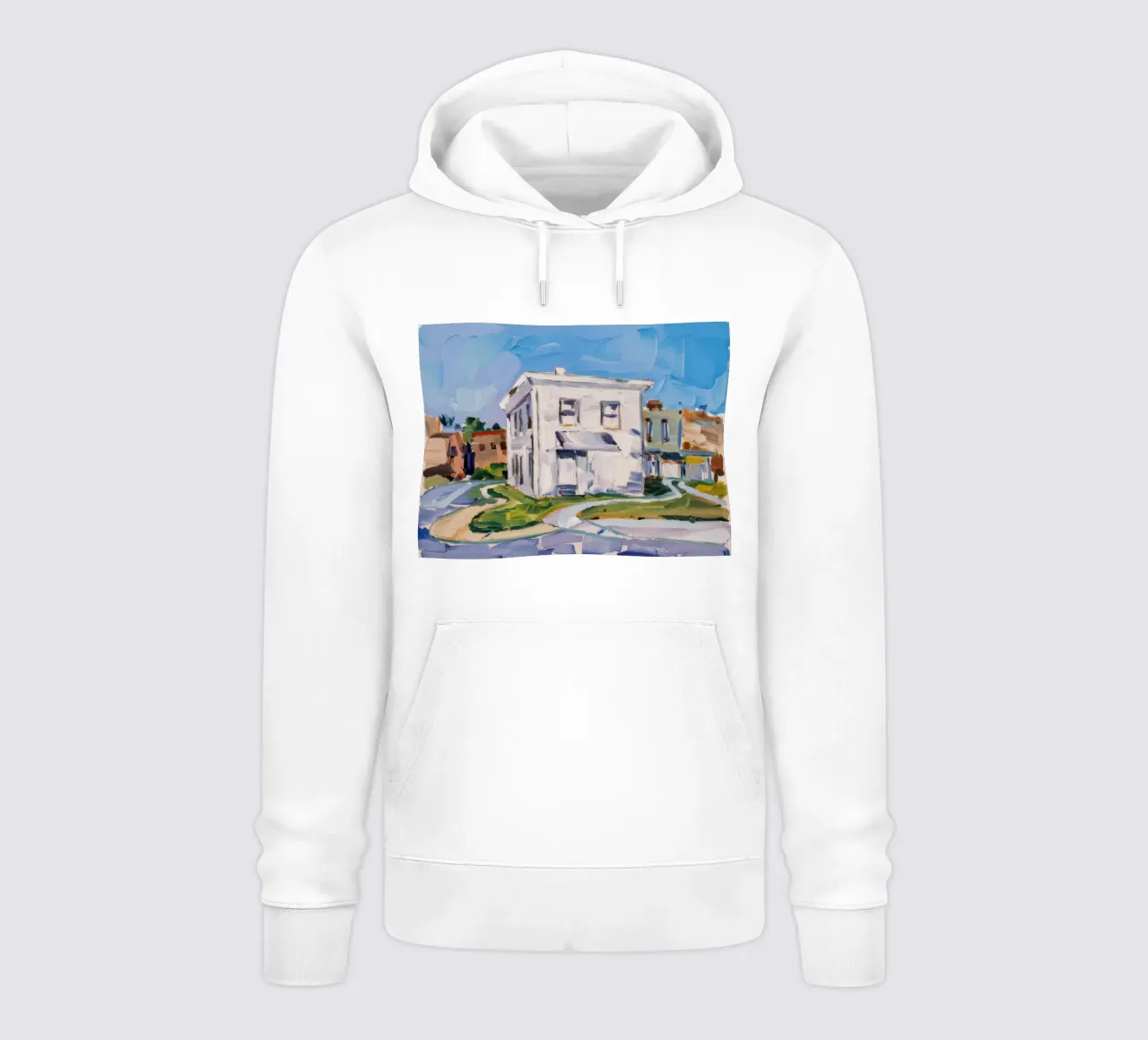 Incrocio di edifici bianchi felpa con cappuccio da Silk Palette