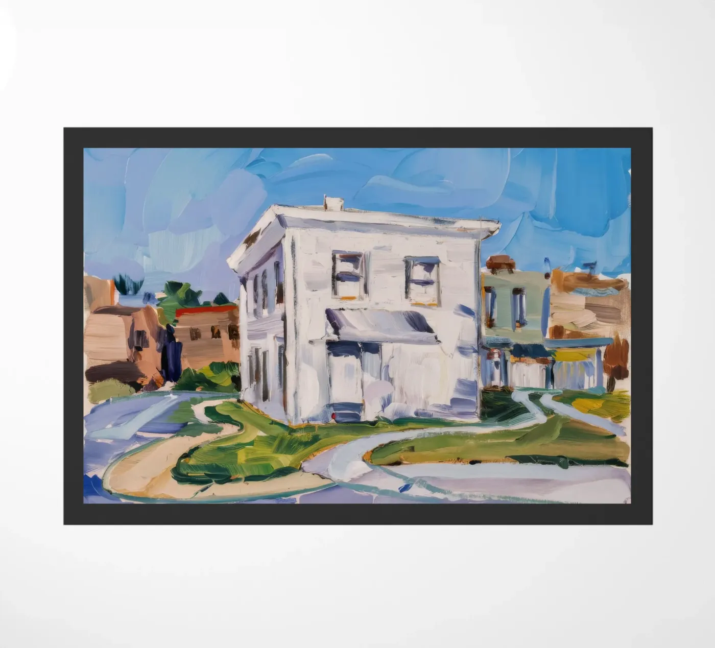 White Building Crossroads Fußmatte von Silk Palette