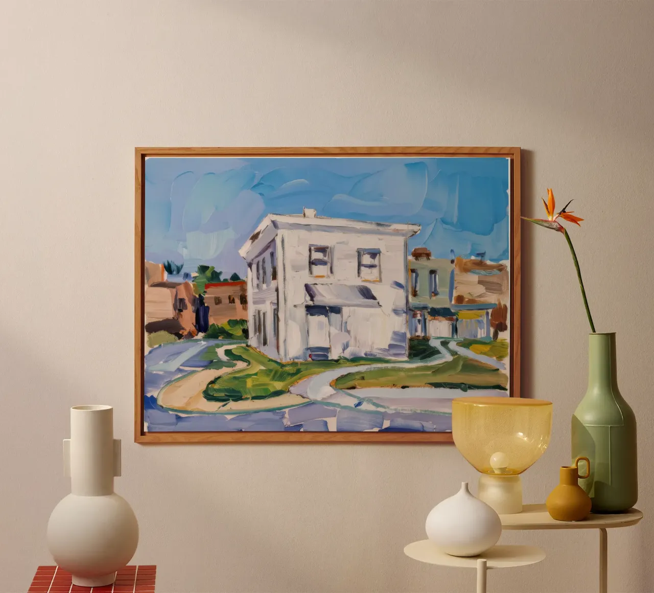 Incrocio di edifici bianchi pannello forex da Silk Palette