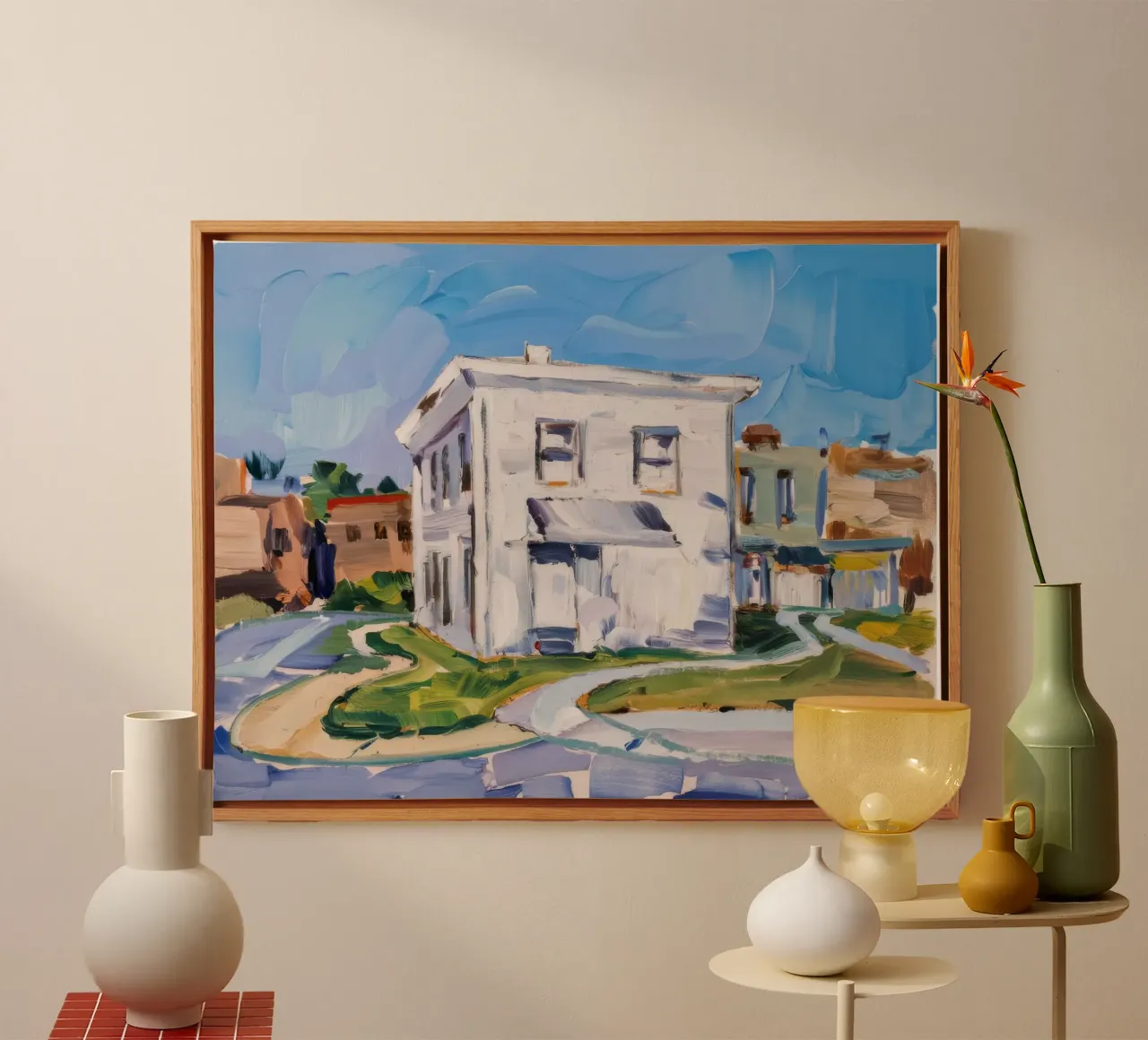 Incrocio di edifici bianchi tela da Silk Palette