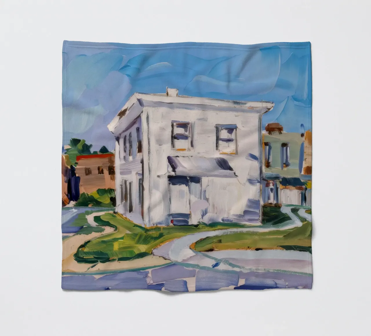 Incrocio di edifici bianchi coperta in pile da Silk Palette