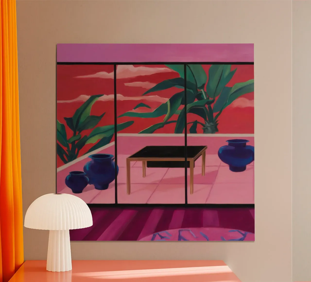 Roseate Leafy Vista poster con telaio in legno da Opal Strokes