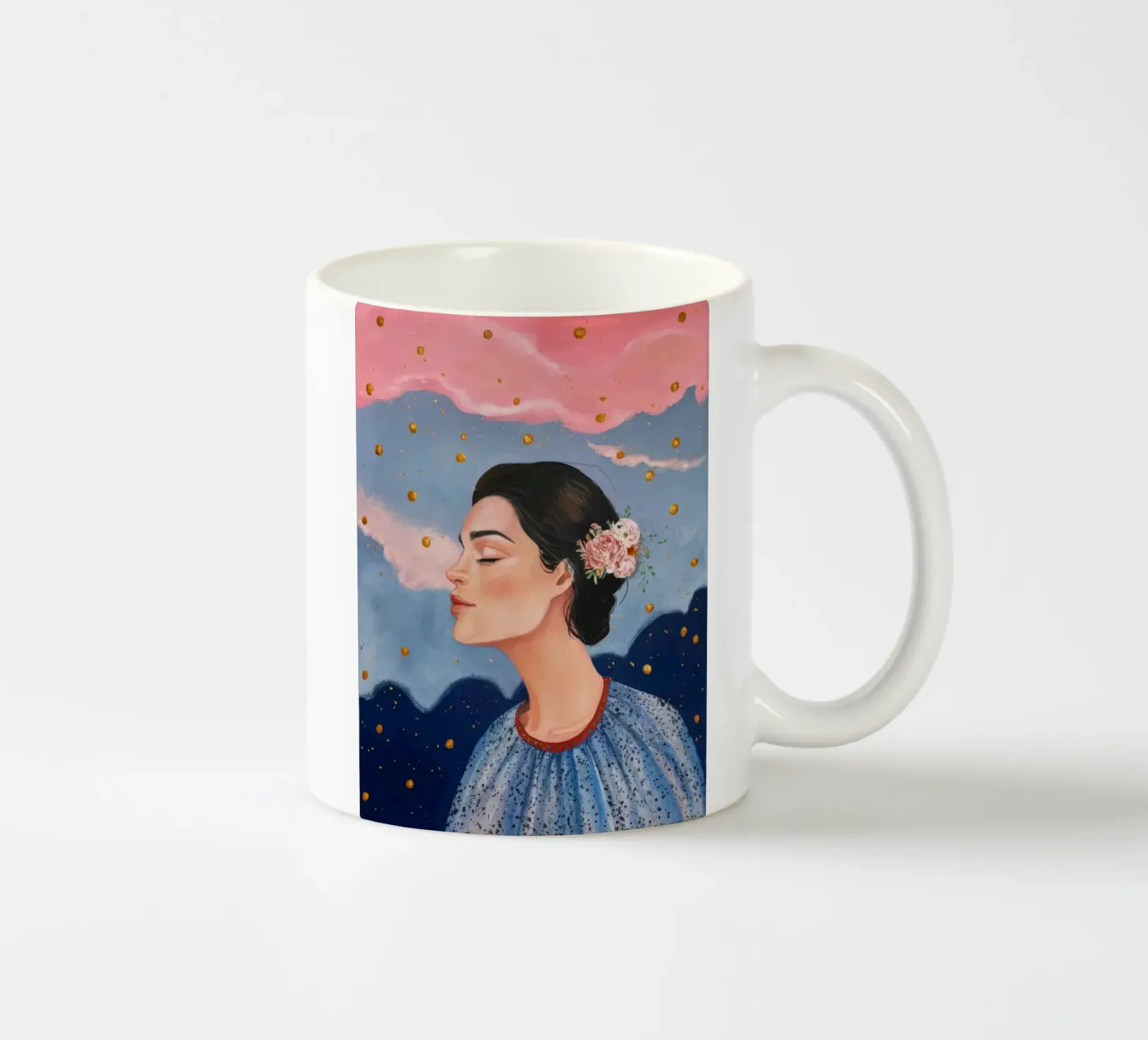 Celestial Dot Profile ceramic mug by Vivid Reverie
