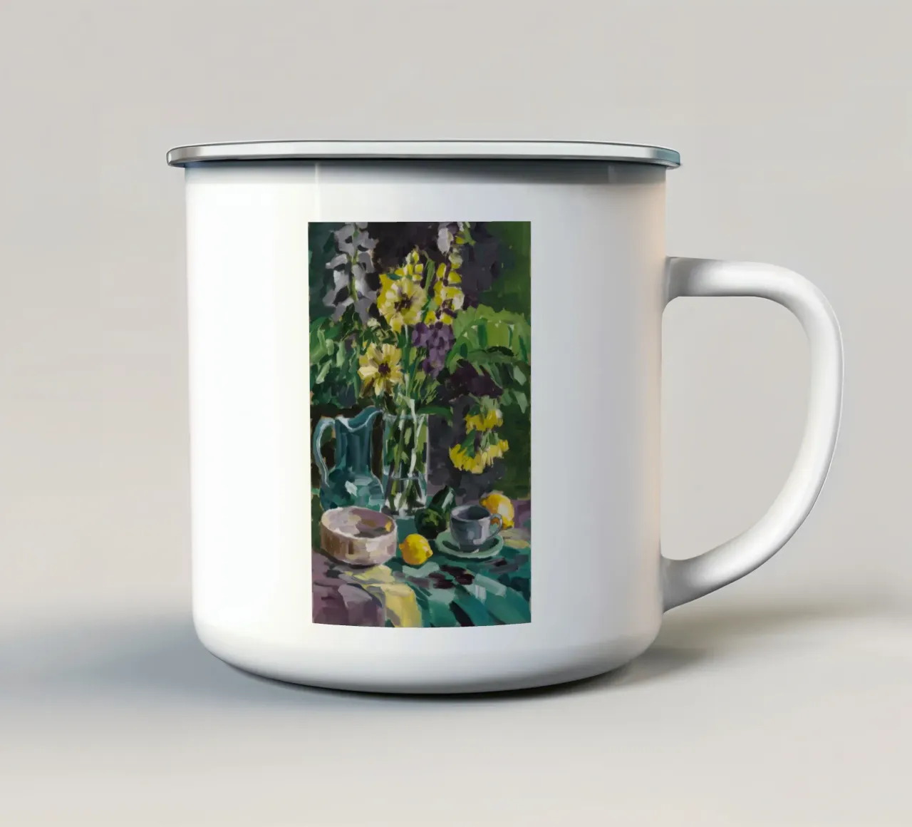 Brocca di delphinium Grace tazza in smalto da Radiance Landscape