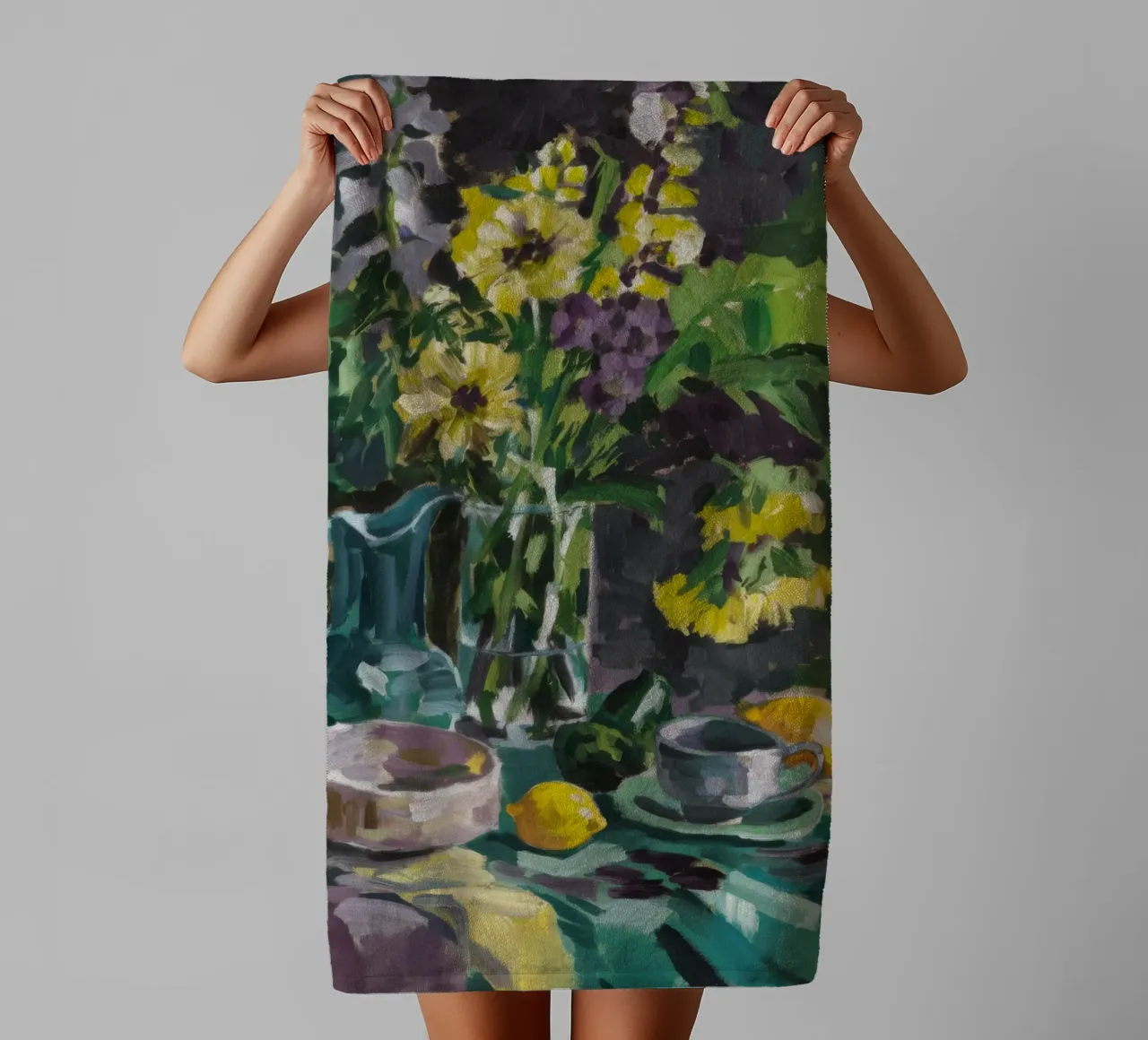 Delphinium Pitcher Grace towel by Radiance Landscape