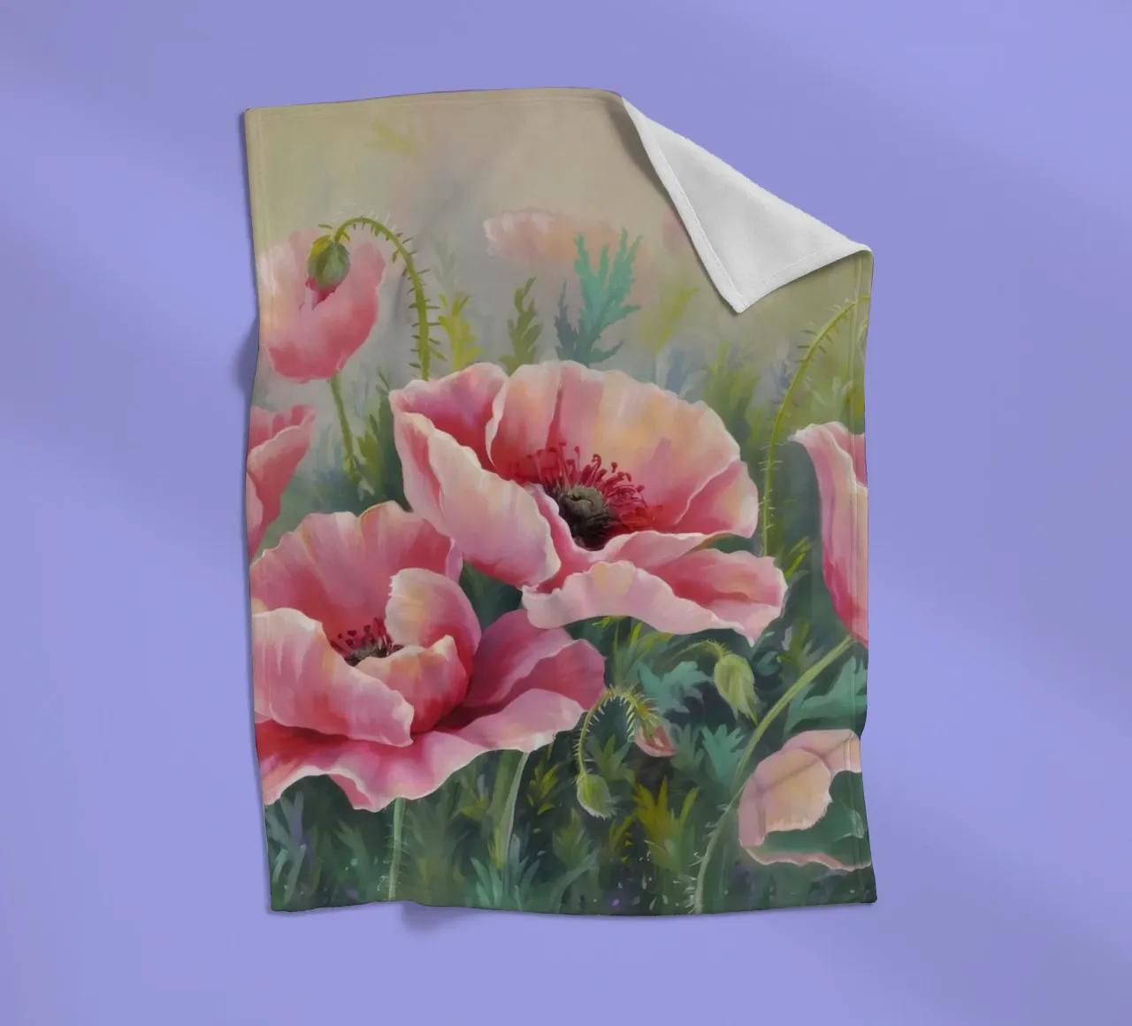 Papavero di velluto in fiore coperta in pile da Dream Spectrum