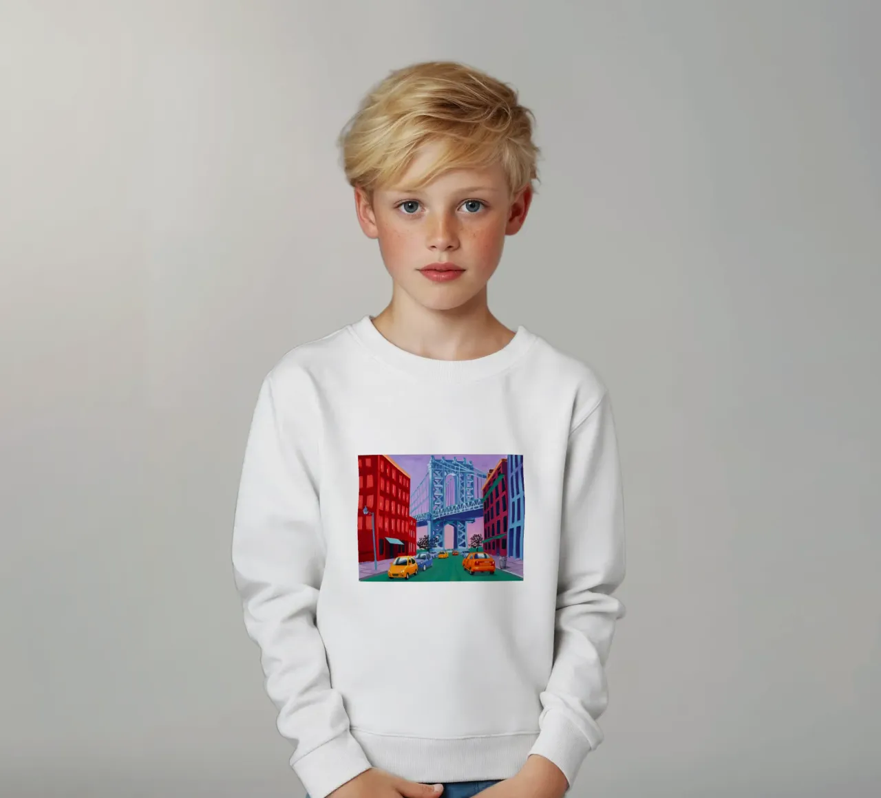 Manhattan Bridge View kids sweatshirt by Silk Palette