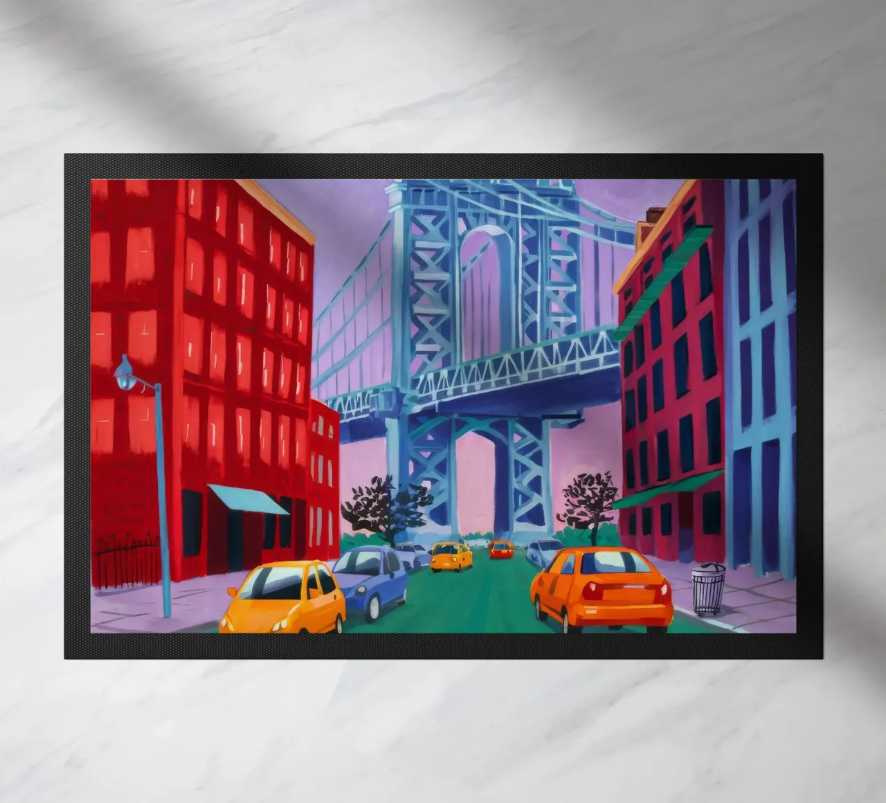 Manhattan Bridge View doormat by Silk Palette