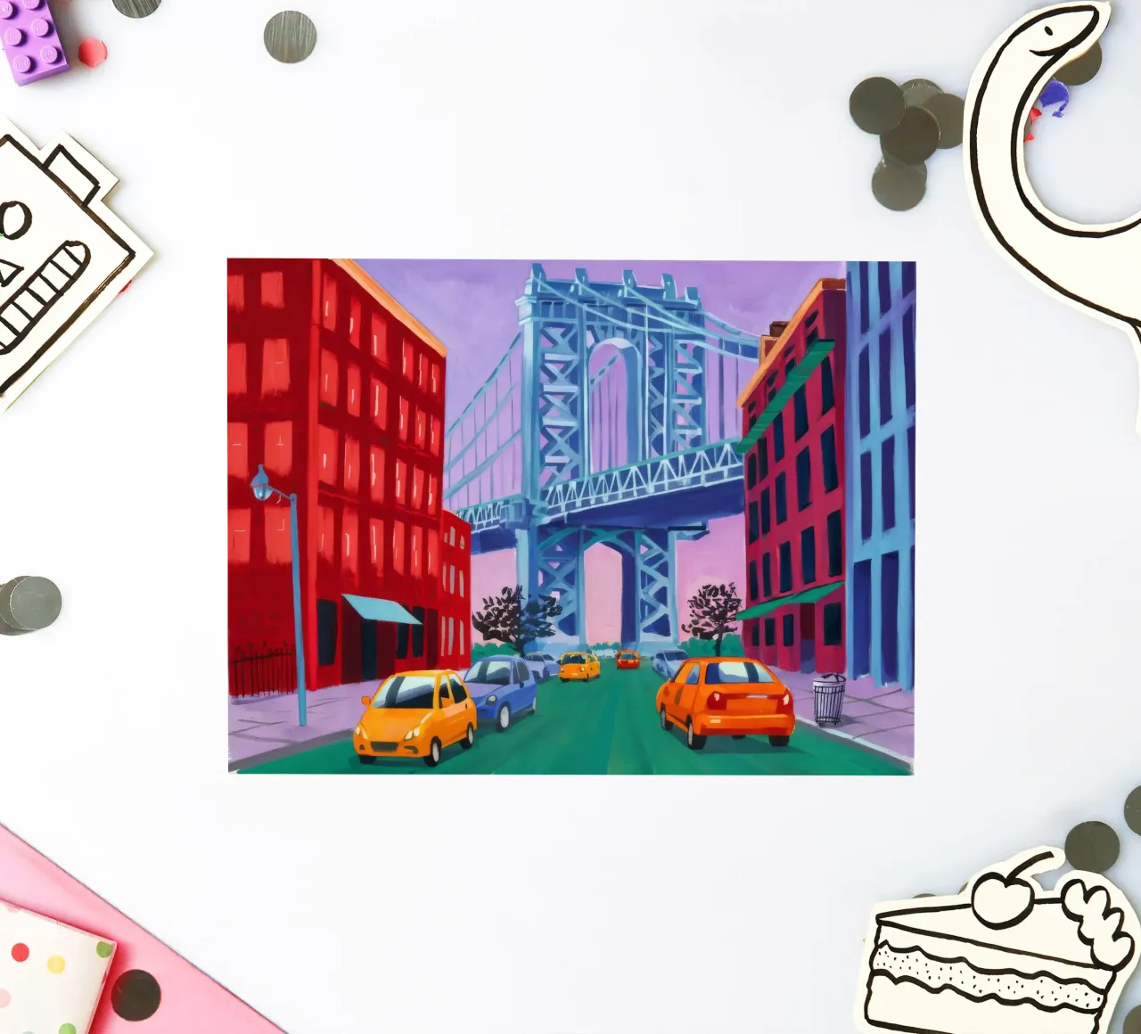 Blick auf die Manhattan Bridge Sticker von Silk Palette