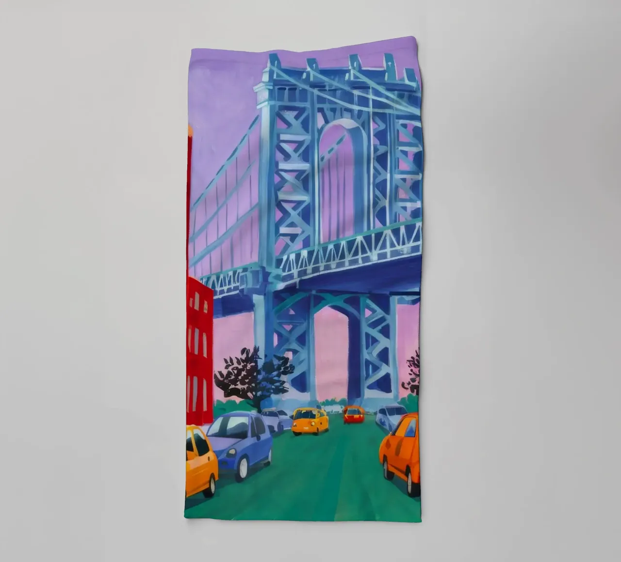 Vue du pont de Manhattan serviette de bain de Silk Palette