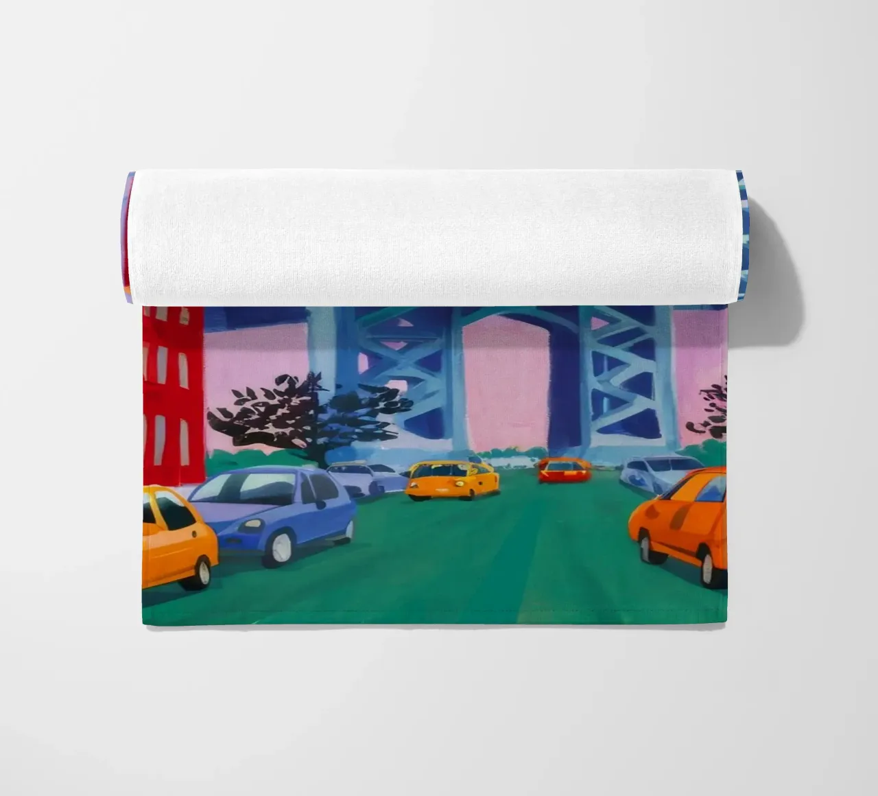 Manhattan Bridge View beach towel by Silk Palette
