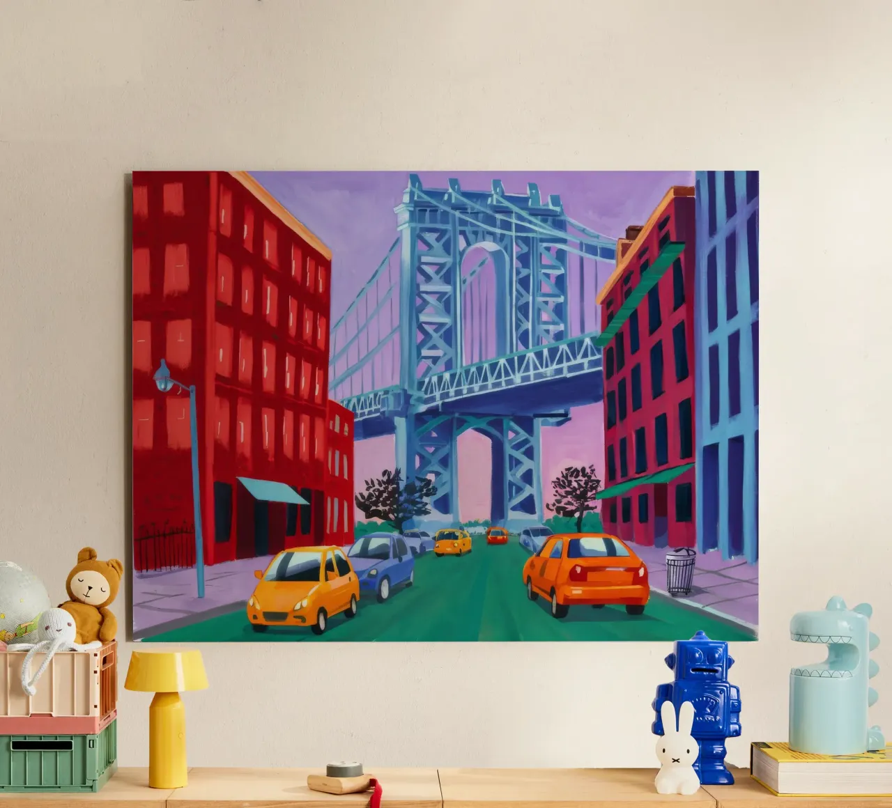 Blick auf die Manhattan Bridge Alu-Dibond von Silk Palette